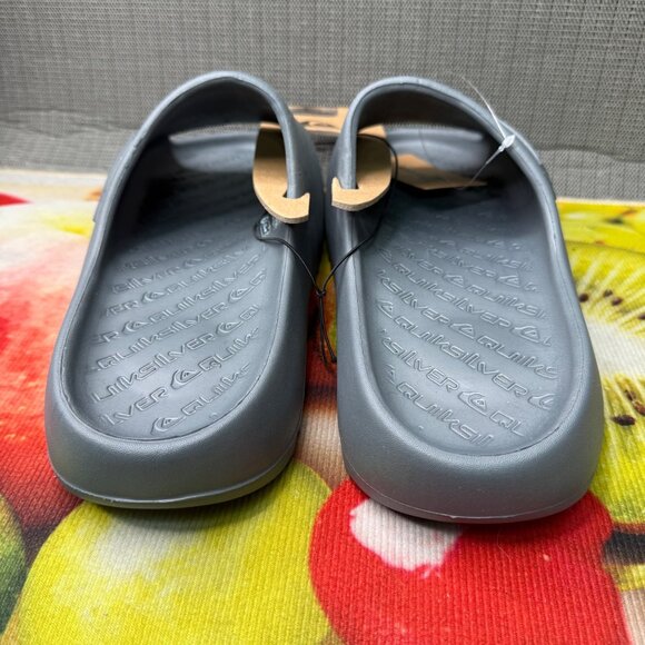 Quiksilver Cloudbreak Mens Size 13 Gray Slides Sandals Slip-On Pool Beach Wear - Picture 3 of 8